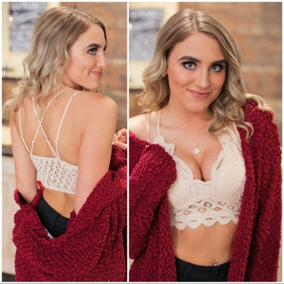 LAST ONE! Champagne Lace Padded Bralette - Picture 3 of 4